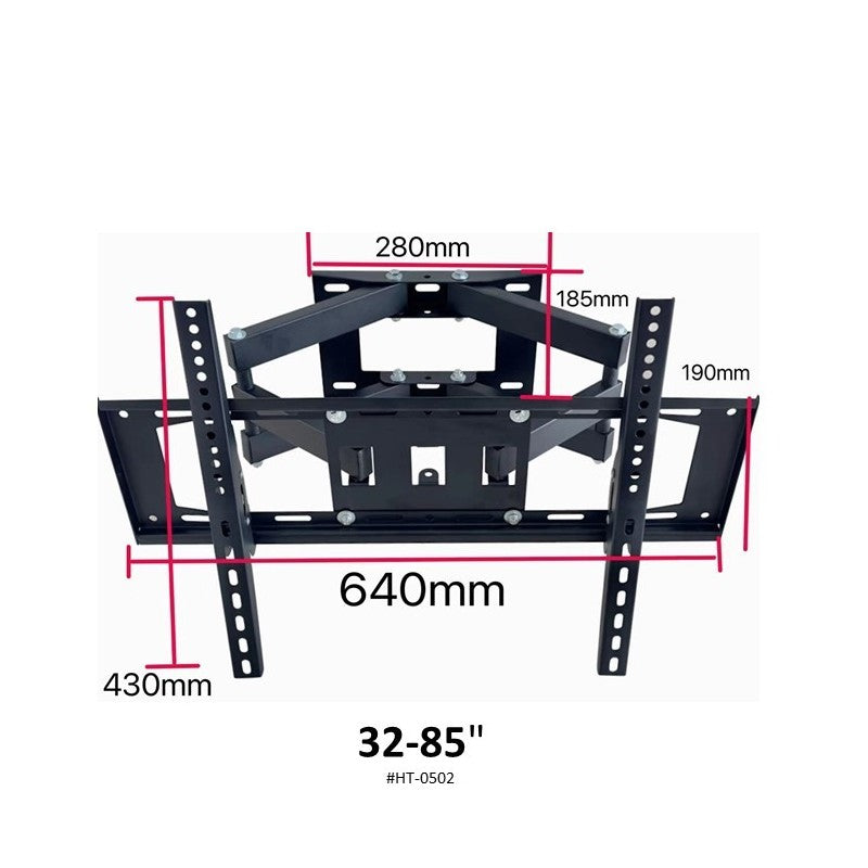 Advanced Full Motion TV Bracket - Multi-Directional Movable Stand, Fits 32 to 85 Inch, Premium-Quality HT-0502