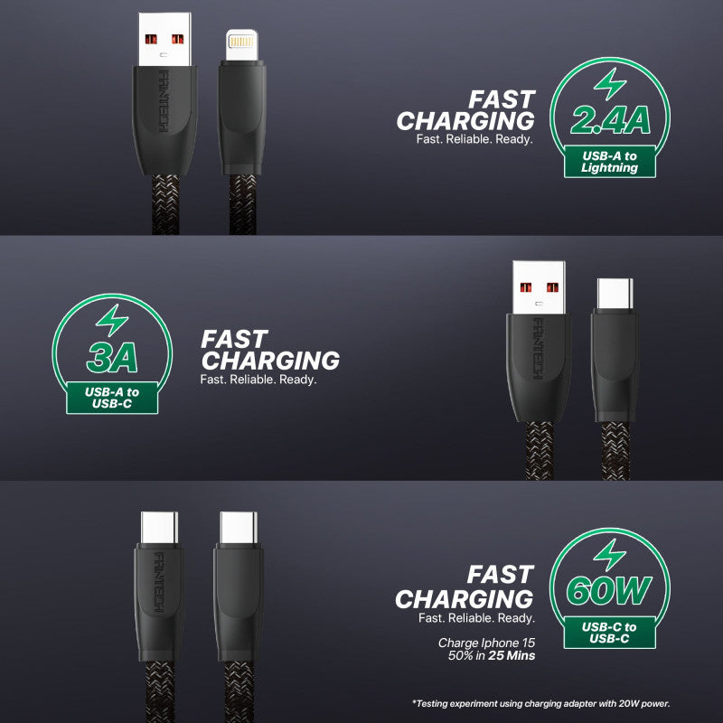ANTECH DURALINK DL3AL USB To Lightning Braided Cable – 1M, Durable & Fast Charging