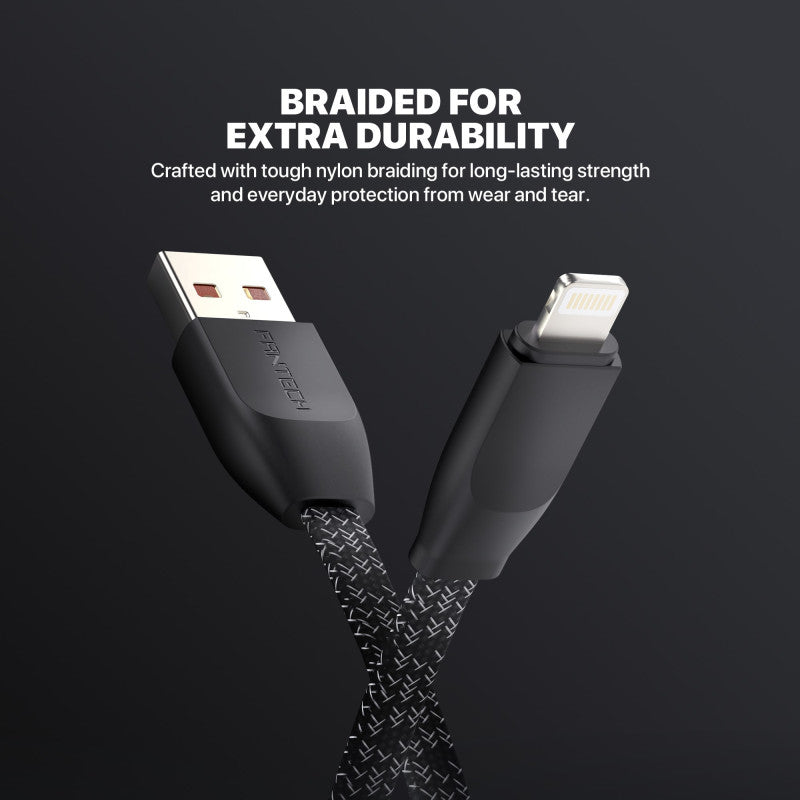 ANTECH DURALINK DL3AL USB To Lightning Braided Cable – 1M, Durable & Fast Charging