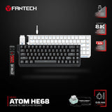 FANTECH ATOM HE68 MK811, High‑Precision Magnetic‑Switch Mechanical Keyboard, 8K Polling, 0.01mm Accuracy