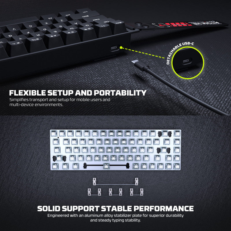 FANTECH ATOM HE68 MK811, High‑Precision Magnetic‑Switch Mechanical Keyboard, 8K Polling, 0.01mm Accuracy