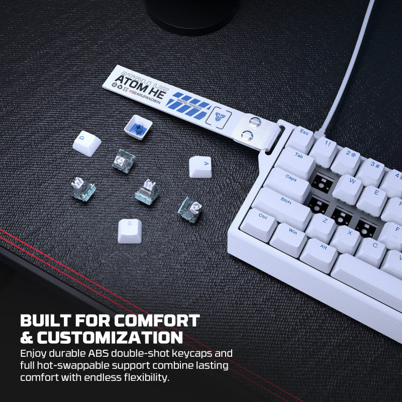 FANTECH ATOM HE68 MK811, High‑Precision Magnetic‑Switch Mechanical Keyboard, 8K Polling, 0.01mm Accuracy
