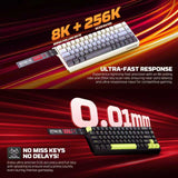 FANTECH ATOM Pro HE68 MK922, High Precision Magnetic Switch Keyboard, 3 Modes: Bluetooth, Wireless & Wired, 8K Polling