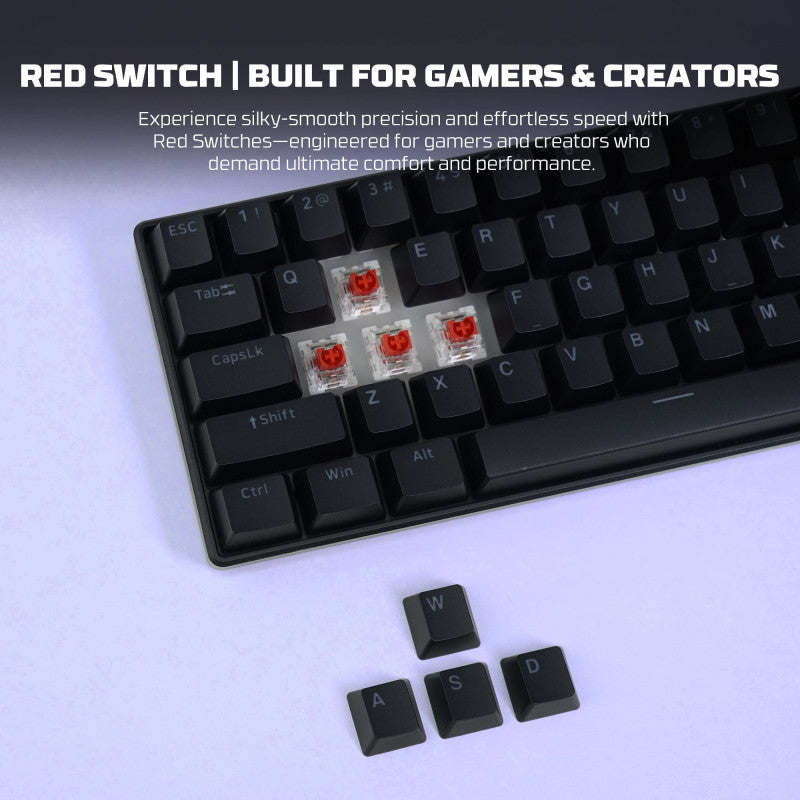 Fantech ATOM61 MK211 Mechanical Gaming Keyboard, 60% Compact Layout with RGB Lighting
