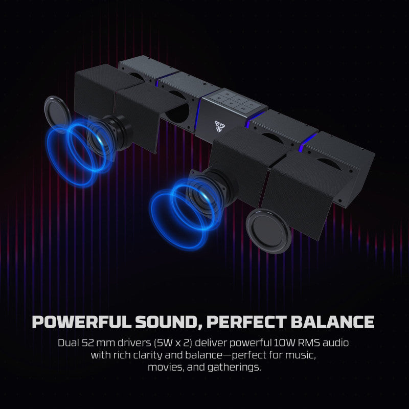 FANTECH BS163 GROOVE BAR PRO (Wired & Bluetooth) RGB Gaming Speaker, 10W + Built-in Microphone