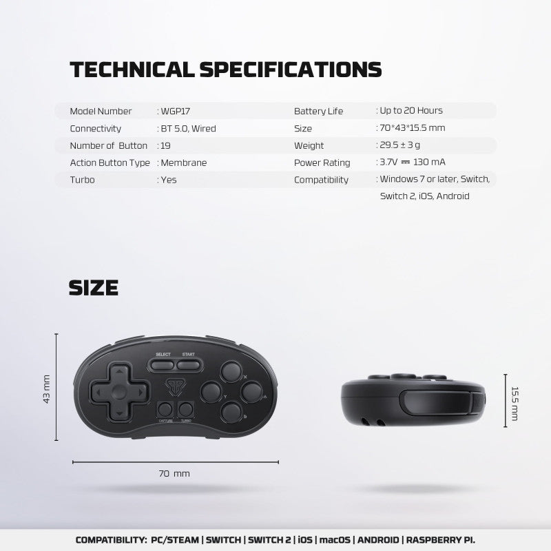 FANTECH EOS Mini WGP17: The Universal Wireless Pocket Gamepad for PC, Mobile & Switch