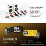 FANTECH Finecoustic Hako Studio 301: 80W 2.0 Bookshelf Speakers, Bluetooth 5.3, 5-Way Connectivity & Hi-Fi Audio