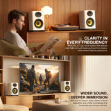FANTECH Finecoustic Hako Studio 301: 80W 2.0 Bookshelf Speakers, Bluetooth 5.3, 5-Way Connectivity & Hi-Fi Audio