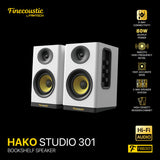 FANTECH Finecoustic Hako Studio 301: 80W 2.0 Bookshelf Speakers, Bluetooth 5.3, 5-Way Connectivity & Hi-Fi Audio