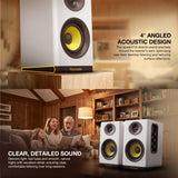 FANTECH Finecoustic Hako Studio 301: 80W 2.0 Bookshelf Speakers, Bluetooth 5.3, 5-Way Connectivity & Hi-Fi Audio