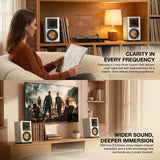 FANTECH Finecoustic Hako Studio 302 100W Stereo Speakers, Bluetooth 5.3, Wood Cabinet, 6-Way Input