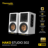 FANTECH Finecoustic Hako Studio 302 100W Stereo Speakers, Bluetooth 5.3, Wood Cabinet, 6-Way Input