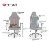 Fantech GC191 Ergonomic & Durable Gaming Chair with 2D Armrests, Extreme Stability Metal Base and Class-4 Hydraulic Grey