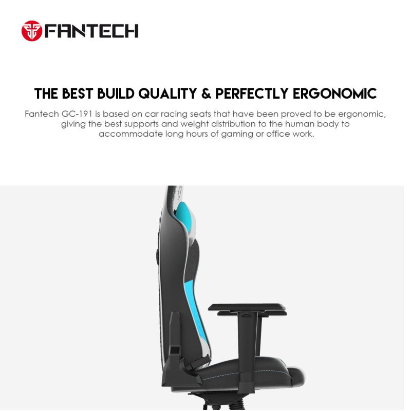 Fantech GC191 Ergonomic & Durable Gaming Chair with 2D Armrests, Extreme Stability Metal Base and Class-4 Hydraulic Pistons Red