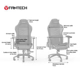 Fantech GC192 Ledare Ultimate Comfort and Heavy-Duty Gaming Chair with 3D Armrests, Extreme Stability, Primastitch Grey
