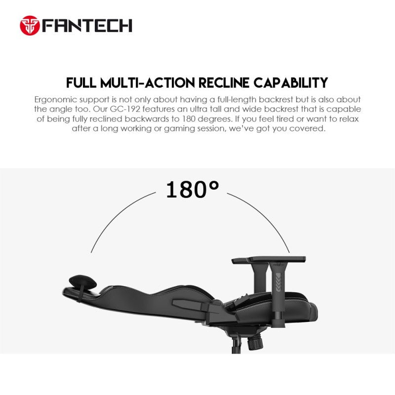 Fantech GC192 Ledare Ultimate Comfort and Heavy-Duty Gaming Chair with 3D Armrests, Extreme Stability, Primastitch Grey