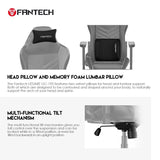Fantech GC192 Ledare Ultimate Comfort and Heavy-Duty Gaming Chair with 3D Armrests, Extreme Stability, Primastitch Grey