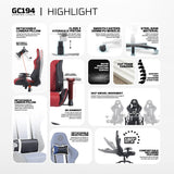 Fantech GC194 Ergonomic Gaming Chair with 2D Armrests, Extreme Stability Metal Base Blue