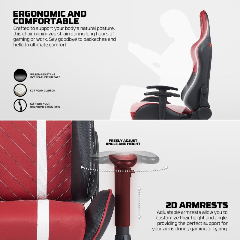 Fantech GC194 Ergonomic Gaming Chair with 2D Armrests, Extreme Stability Metal Base Blue