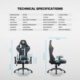 Fantech GC194 Ergonomic Gaming Chair with 2D Armrests, Extreme Stability Metal Base Red