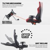 Fantech GC194 Ergonomic Gaming Chair with 2D Armrests, Extreme Stability Metal Base Red