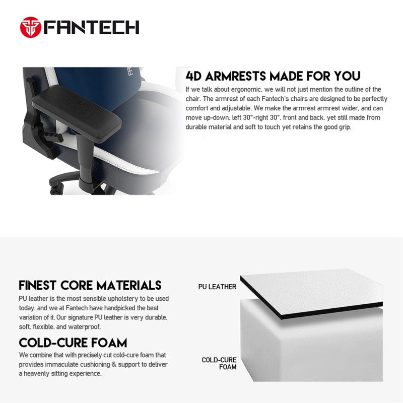Fantech GC283 Premium Quality Chair, Engineered for Excellence, Unmatched Comfort & Durability, 4D Armrests Crimson Red