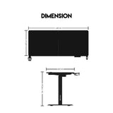 Fantech GD914 Work Station, Adjustable Height Desk with Powerful Electrical Motor and Stable Design, load up to 80KG Black