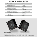 Fantech HG26 ALTO, USB 7.1 Virtual surround sound Gaming Headset With RGB lighting, Detachable Microphone & Powerful Sound