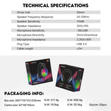 Fantech HG29 AURORA, USB 7.1 Virtual surround sound Gaming Headset With RGB lighting