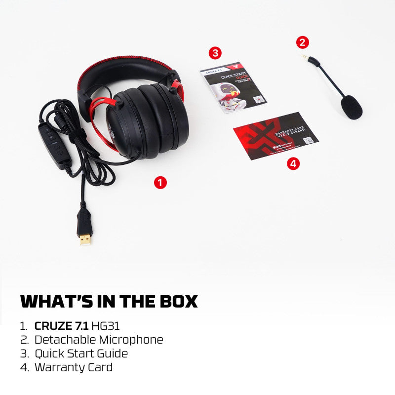 FANTECH HG31 CRUZE Immersive Cinematic USB Gaming Headset with 7.1 Virtual Surround, RGB Lighting
