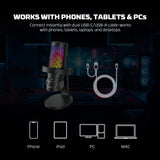 Fantech Leviosa Aura MCX04 USB Condenser Microphone | RGB & ENC Ideal for streamers, YouTubers, gaming, podcasts & recording