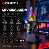 Fantech Leviosa Aura MCX04 USB Condenser Microphone | RGB & ENC Ideal for streamers, YouTubers, gaming, podcasts & recording