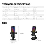 Fantech Leviosa Aura MCX04 USB Condenser Microphone | RGB & ENC Ideal for streamers, YouTubers, gaming, podcasts & recording