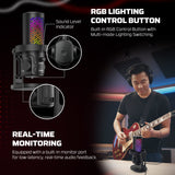Fantech Leviosa Aura MCX04 USB Condenser Microphone | RGB & ENC Ideal for streamers, YouTubers, gaming, podcasts & recording
