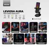 Fantech Leviosa Aura MCX04 USB Condenser Microphone | RGB & ENC Ideal for streamers, YouTubers, gaming, podcasts & recording
