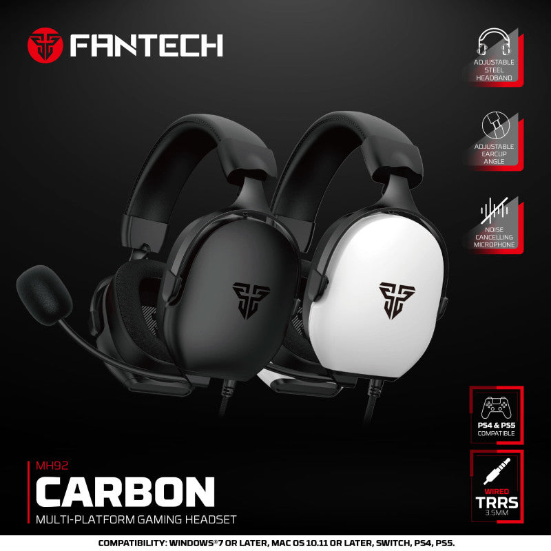 FANTECH MH92 CARBON Immersive Audio Gaming Headset, Crystal-Clear Noise Canceling Mic