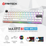Fantech MK857 MAXFIT61, 3 Modes: Bluetooth, Wireless & Wired, Rechargeable Built-in Battery, Modular Mechanical Gaming Keyboard