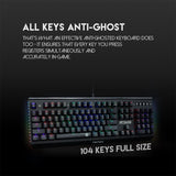 Fantech MK884 Optilux, Optical Mechanical Switch Keyboard, Ultra-durable, spill-proof, RGB Lighting