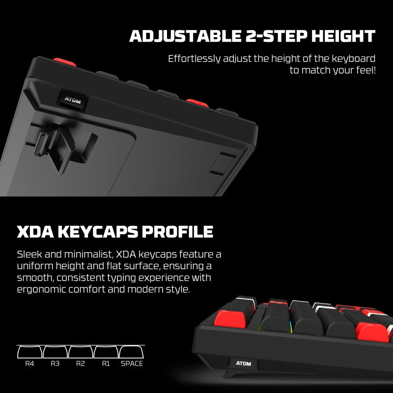 FANTECH MK917 ATOM PRO79, 3 Modes: Bluetooth, Wireless & Wired, Built-in Battery, Mechanical Gaming Keyboard