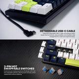 Fantech MORI Edition MK874V2 - ATOM63, Pro Wired Mechanical Keyboard with RGB Lighting White