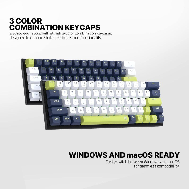 Fantech MORI Edition MK874V2 - ATOM63, Pro Wired Mechanical Keyboard with RGB Lighting White