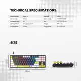 Fantech MORI Edition MK877S - ATOM87S, Pro Wired Mechanical Keyboard with RGB Lighting White