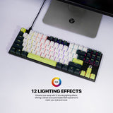 Fantech MORI Edition MK877S - ATOM87S, Pro Wired Mechanical Keyboard with RGB Lighting White