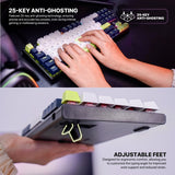 Fantech MORI Edition MK877S - ATOM87S, Pro Wired Mechanical Keyboard with RGB Lighting White