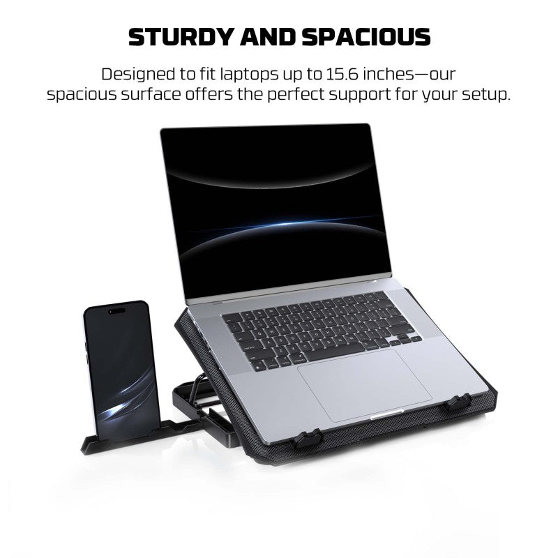 Fantech NC14 Notebook Cooler, efficient cooling performance, height adjustable with phone holder