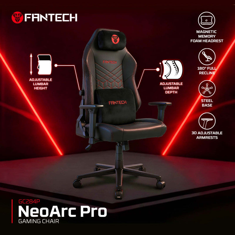 FANTECH NeoArc Pro GC284P Luxury PU Leather, Magnetic Memory Foam & Lumbar Support, Ultimate Comfort Fully Adjustable Features