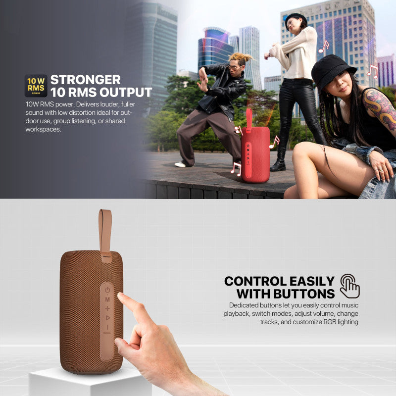 FANTECH NERABOX BS159 Wireless Speaker Bluetooth 5.4, 10W RMS, TWS Mode, USB, AUX & TF Support, Built-in Battery