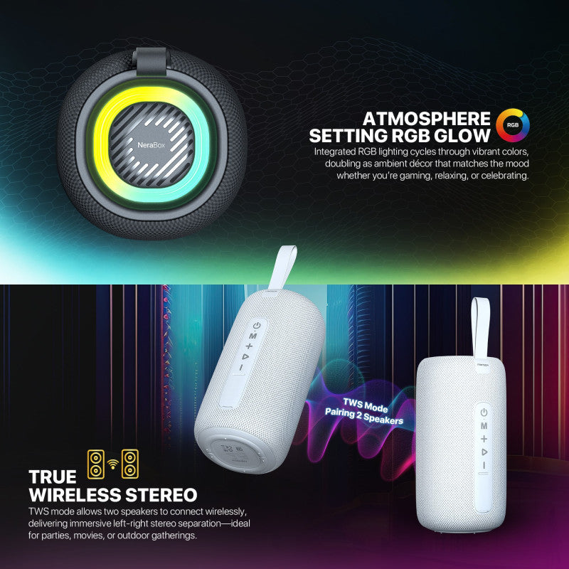 FANTECH NERABOX BS159 Wireless Speaker Bluetooth 5.4, 10W RMS, TWS Mode, USB, AUX & TF Support, Built-in Battery