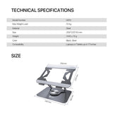 Fantech NS10 Portable Laptop Stand & Riser – Adjustable Height, Heavy-Duty Steel, 360° Rotating Base, for 11” to 17” Laptops