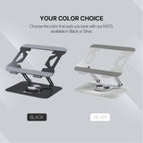 Fantech NS10 Portable Laptop Stand & Riser – Adjustable Height, Heavy-Duty Steel, 360° Rotating Base, for 11” to 17” Laptops